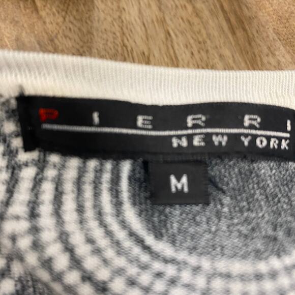 Pierri NY Black & White Beaded Cardigan Size M Button Close Sweater Medium - Picture 4 of 12